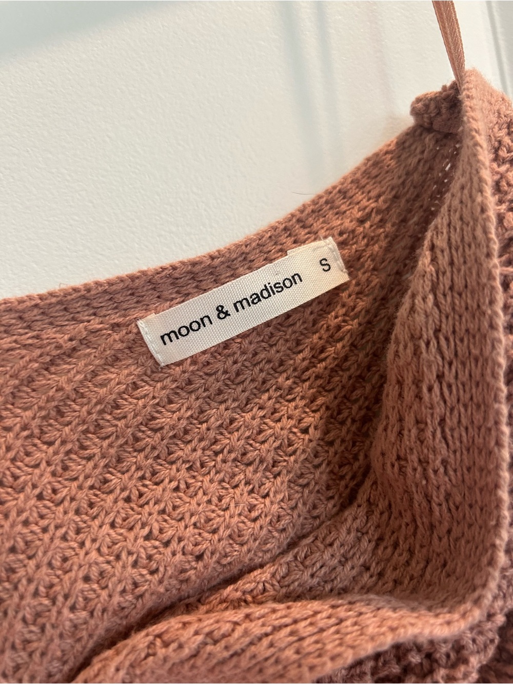 moon & madison Off-the-Shoulder Twist Front Sweater - Rose Brown - Picture 2 of 2